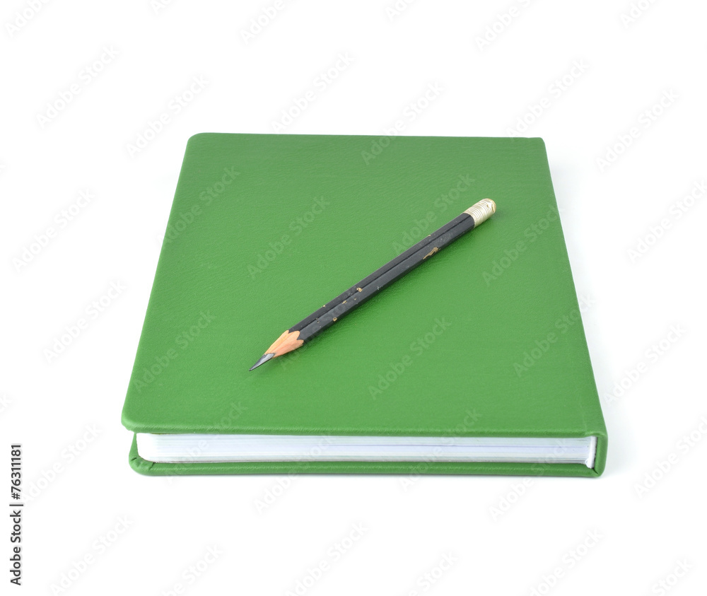Green notebook isolated on white background. Green notebook isolated on white background.
