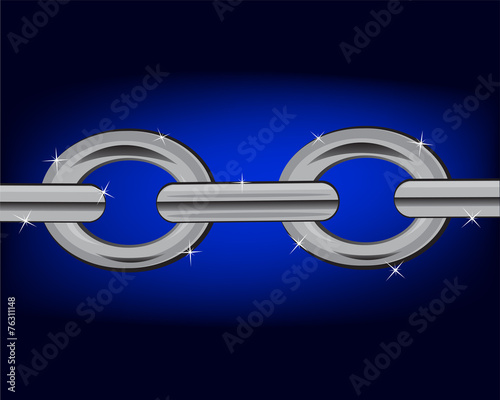 Section chain on turn blue background