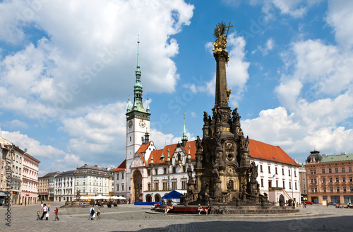 The holy trinity column (UNESCO), renaissance town hall with act photo
