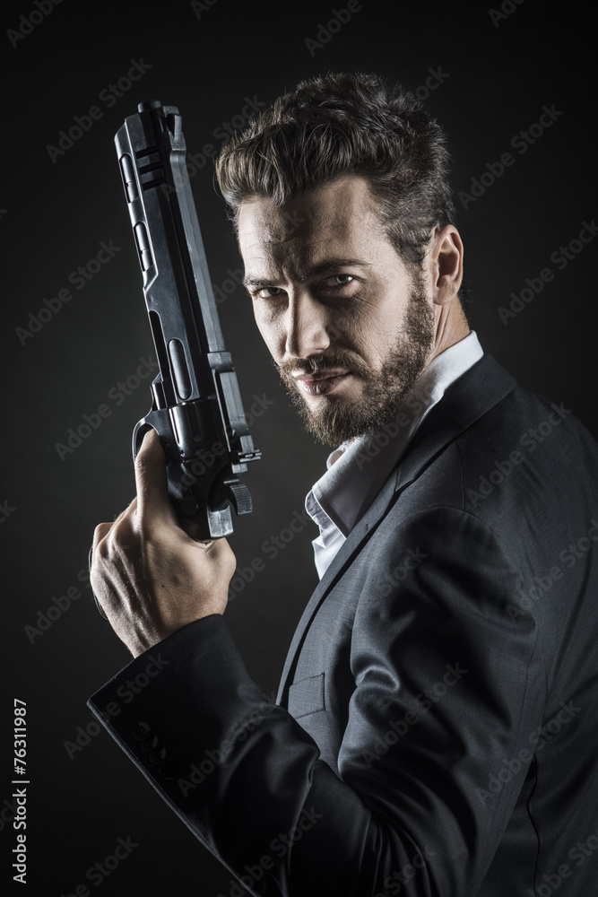 Brave man with dangerous weapon