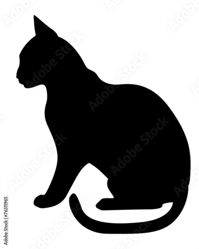 Silhouette black cat profile