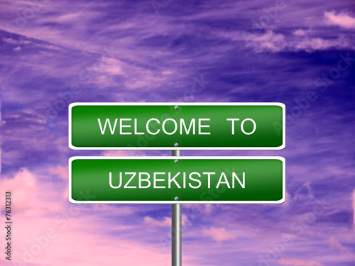 Uzbekistan Welcome Travel Sign photo