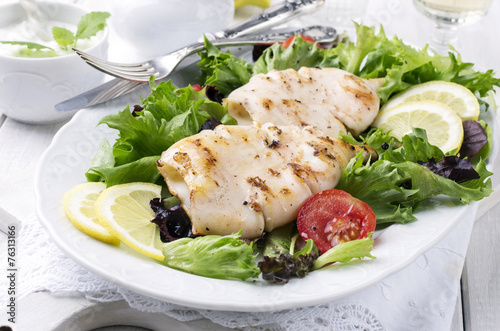 Grilled Calamari with Salad