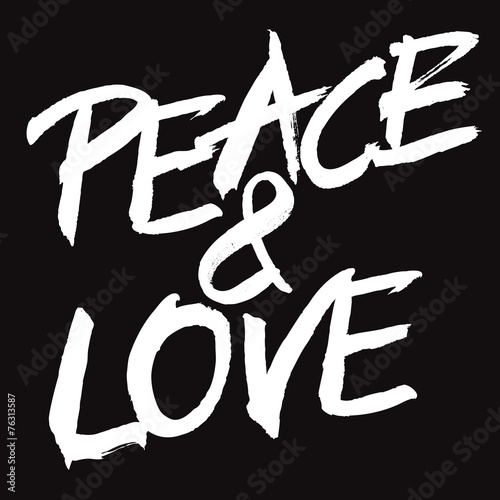 Vector white painted sign PEACE & LOVE