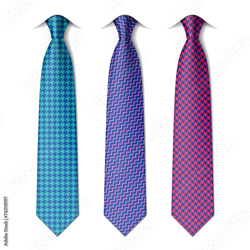 Houndstooth and zigzag patterns ties