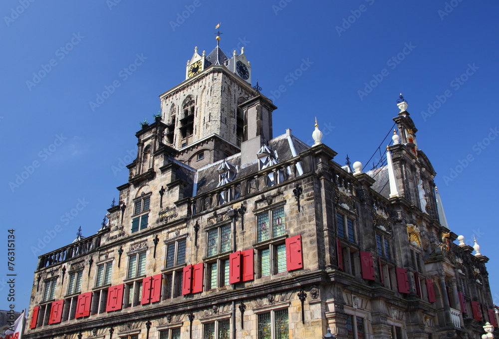 Fototapeta premium Delft, NIederlande, Rathaus
