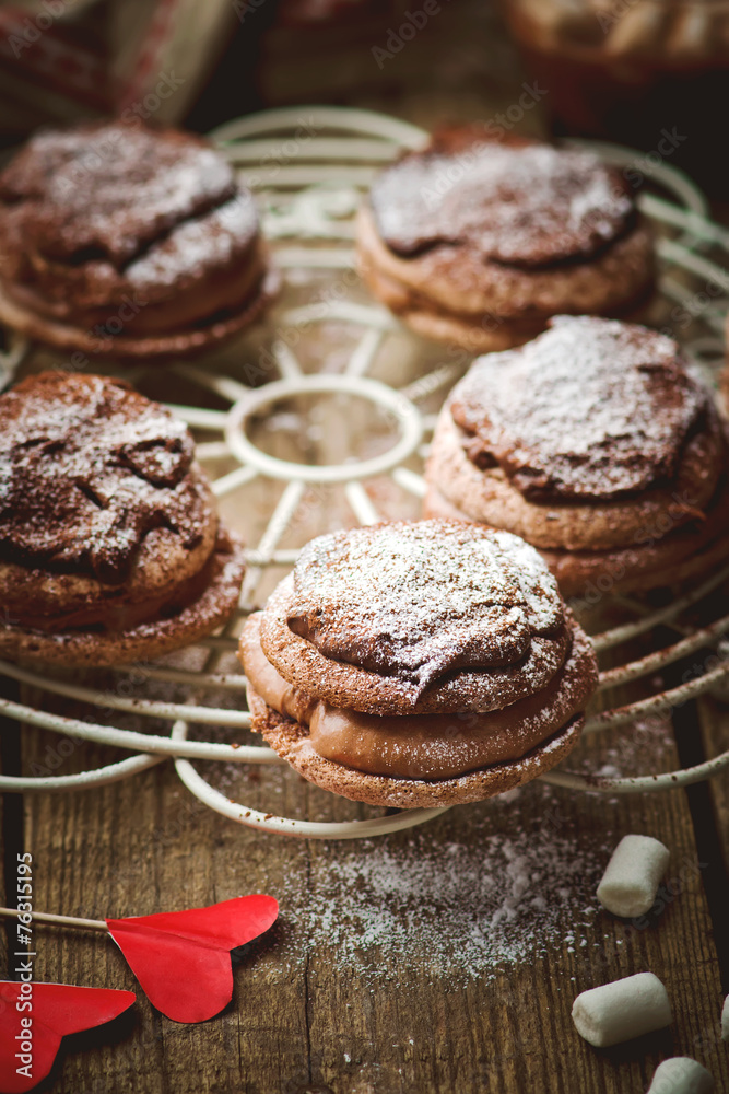 Fototapeta premium chocolate cakes bouchee of a cream puff