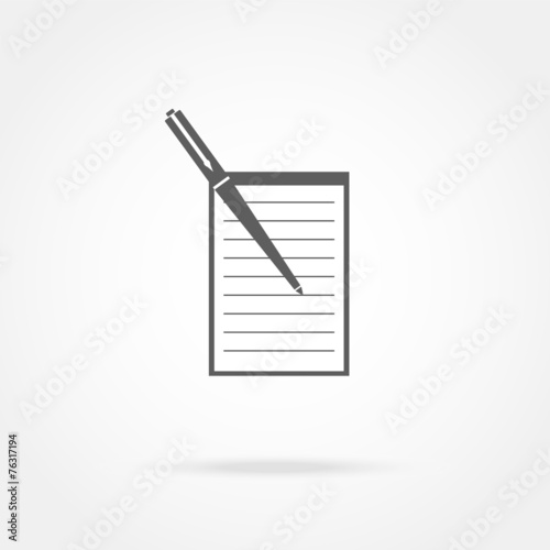 Icon notebook and pen