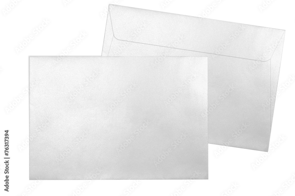 Silver envelopes C5 format isolated on white background