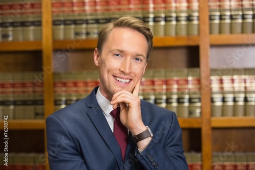 Handsome lawyer in the law library