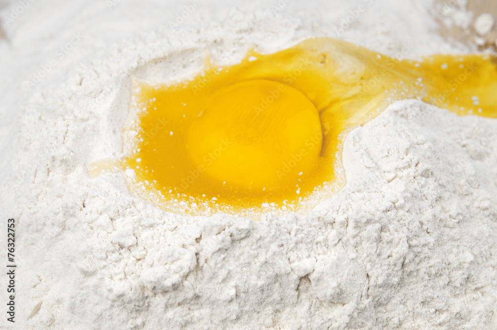 Egg on flour Egg on flour
