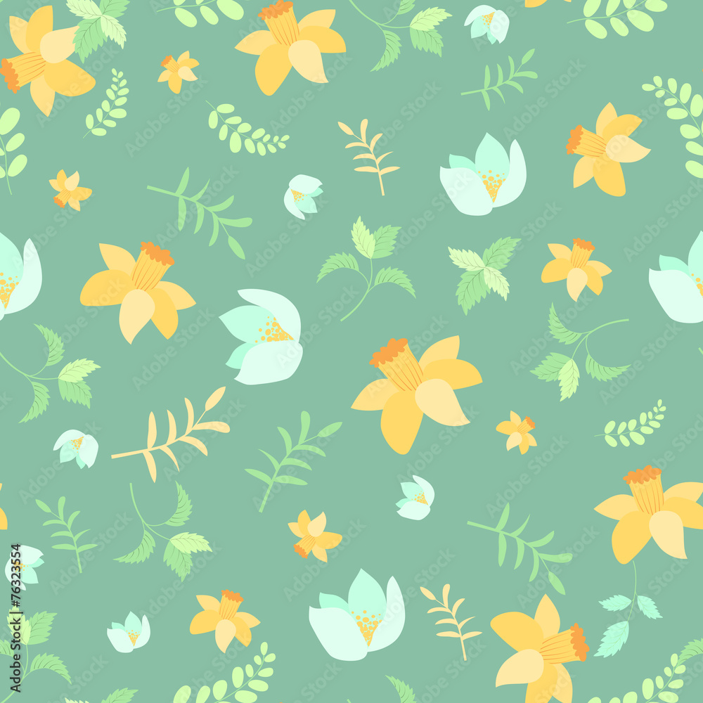 Obraz premium Seamless spring flower pattern