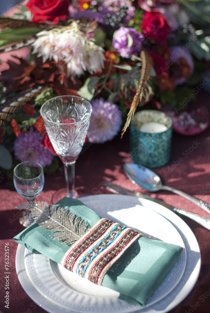 Naklejka premium wedding table setup