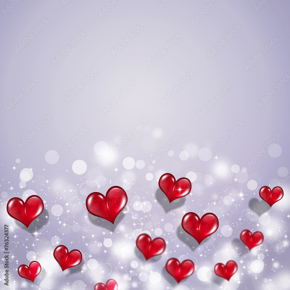 Red Hearts Valentine Holiday Card