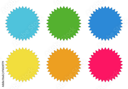 Set of rounded colorful labels for icons