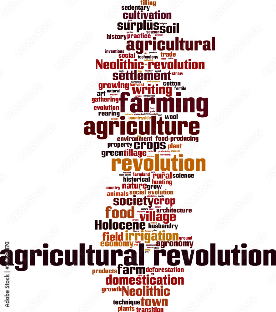 Obraz premium Agricultural revolution word cloud concept. Vector illustration