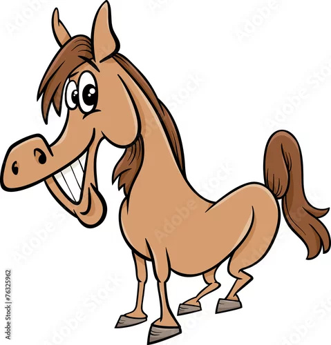 Naklejka na ścianę ilustracja kreskówka koń gospodarski