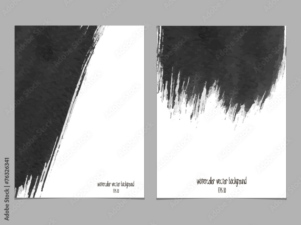 Fototapeta premium Vector background with watercolor black.