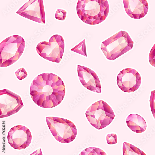 Seamless pink jewels background.