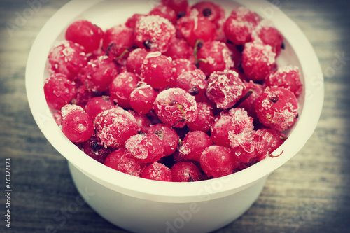 Frozen red berries
