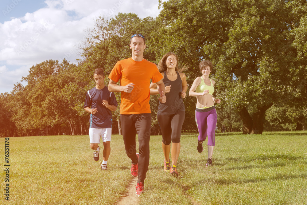 Fototapeta premium Group of people jogging