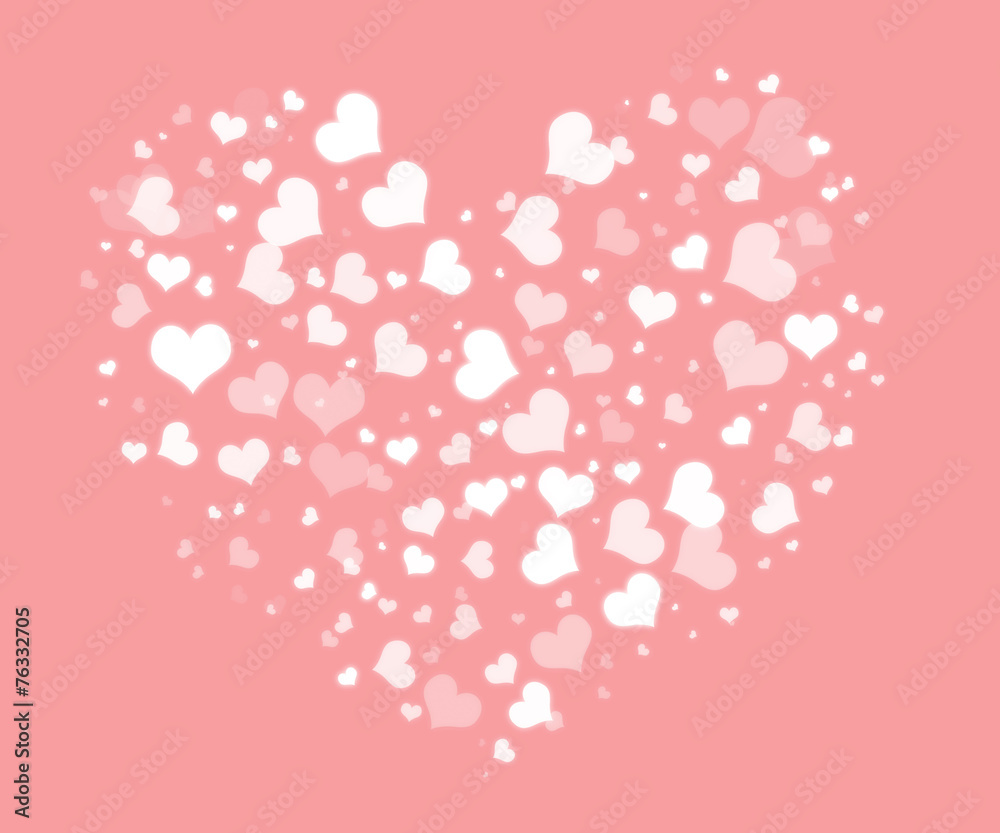 Abstract  Soft Hearts for Valentines Day Background Design.