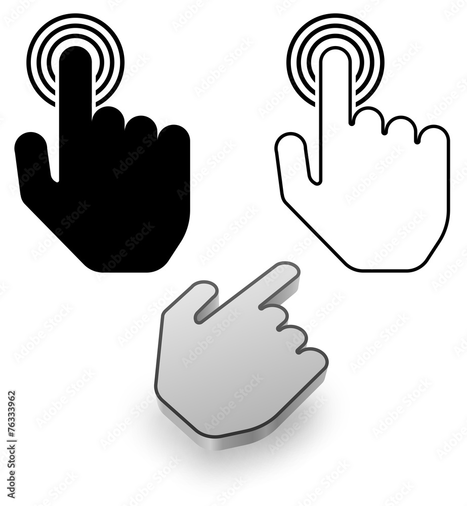 Abstract hand pointer web vector template isolated on white back Abstract hand pointer web vector template isolated on white back