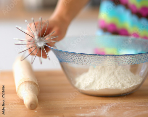 Baking ingredients for shortcrust pastry, plunger photo