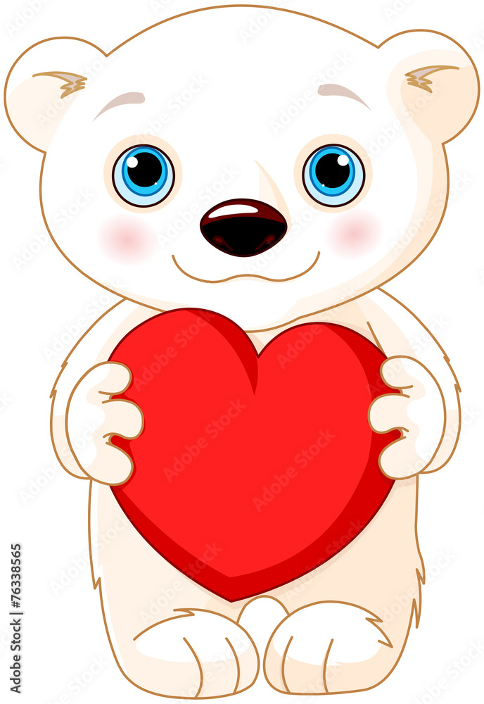 Obraz premium Valentine day polar bear