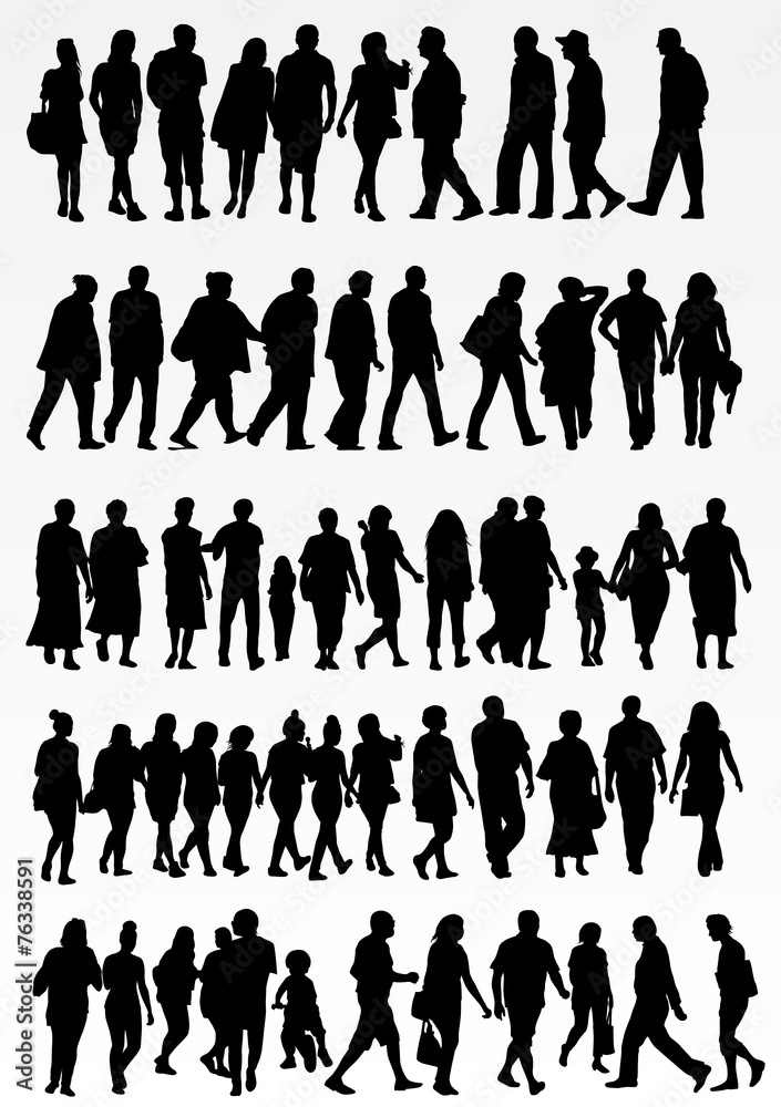 collection of people silhouettes collection of people silhouettes