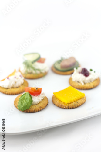 Crackers Canopes with Toppings