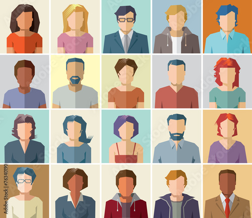 vector avatar profile icon set - set of people icons photo