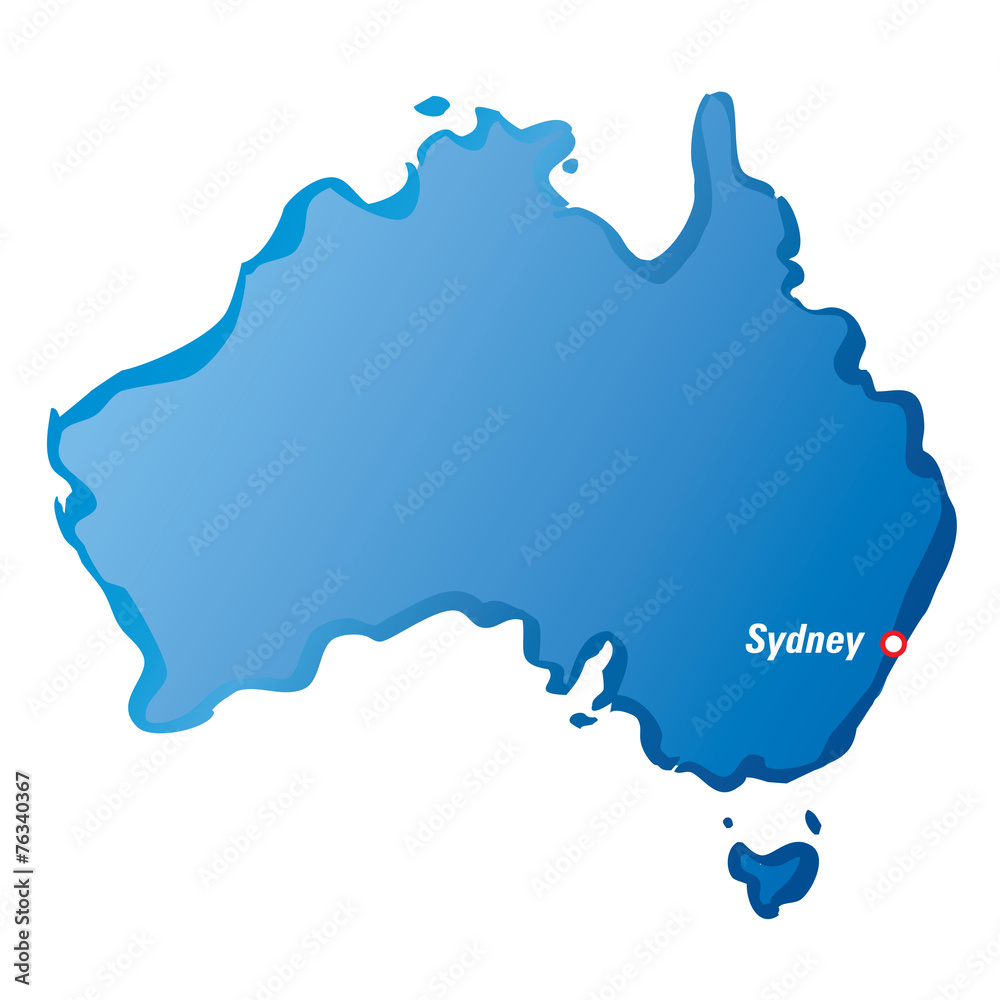 Vector map of Australia and Sydney