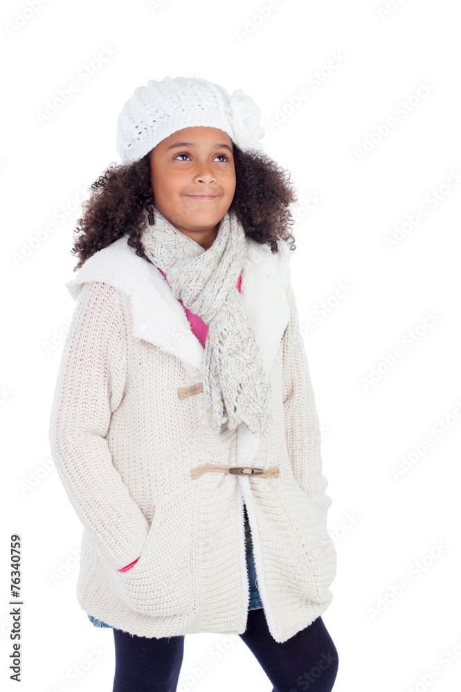 Pretty african girl with winter clothes Pretty african girl with winter clothes