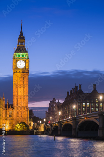 The Palace of Westminster Big Ben at night, London, England, UK.