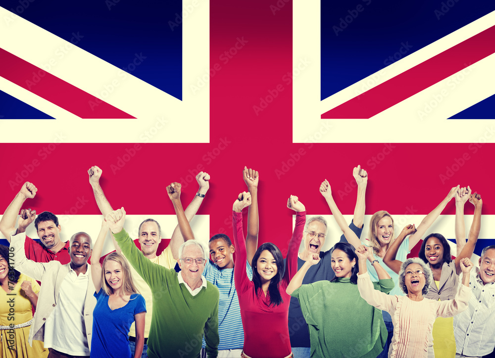 Fototapeta premium Diversity of British Community People Hapiness Concept