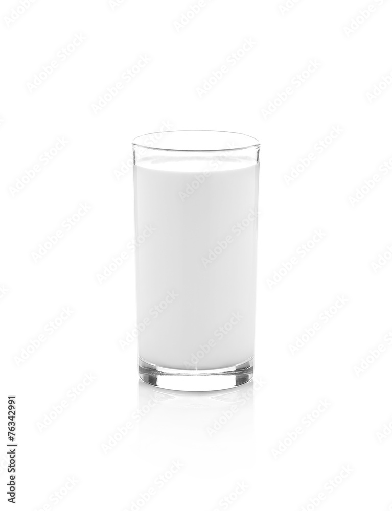 Glass of milk isolated on white