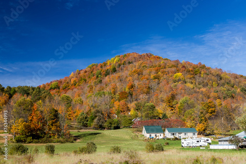 Autumn foliage in Vermont countryside
