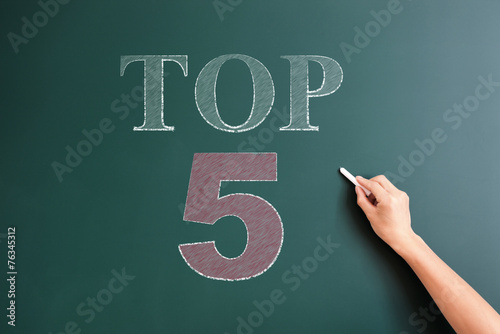 top 5 written on blackboard photo