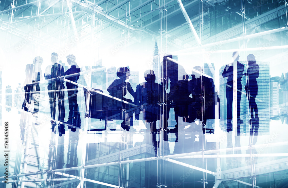 Silhouette Business People Corporate Connection Concept Silhouette Business People Corporate Connection Concept