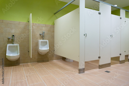 Obraz na plátne Public restroom with urinals