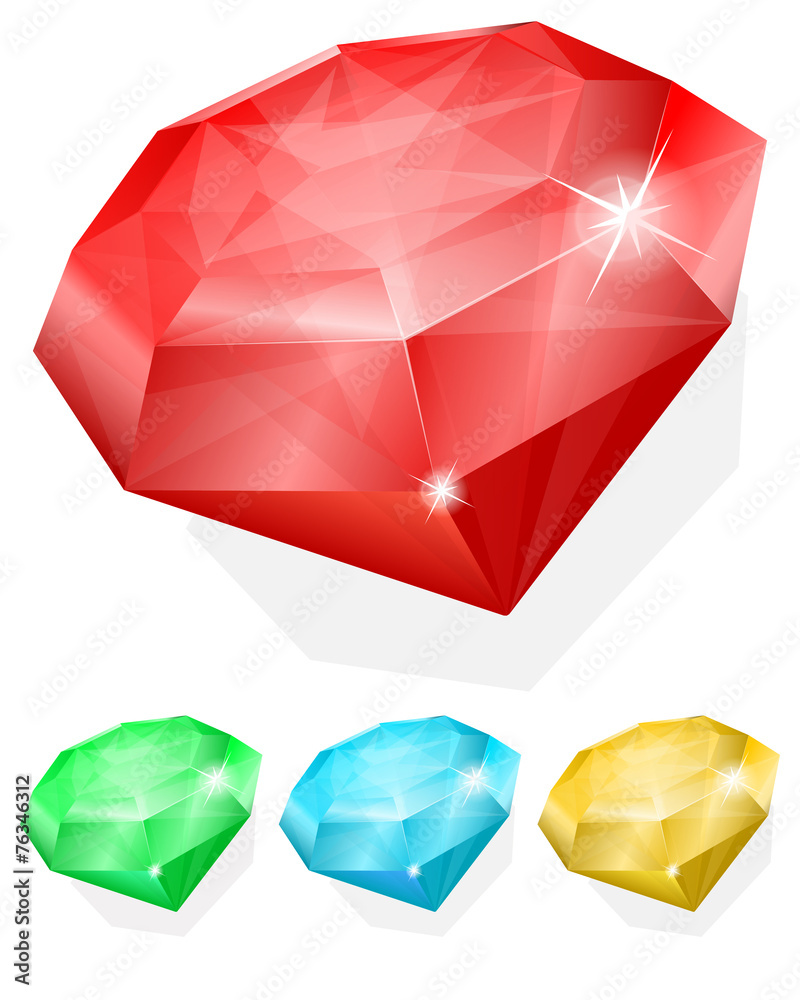 Set of gems in different color Set of gems in different color