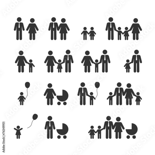People Family Pictogram. Set web icon