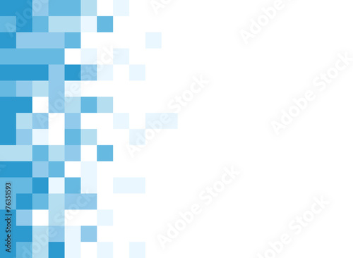 A blue pixel art style vector background over white