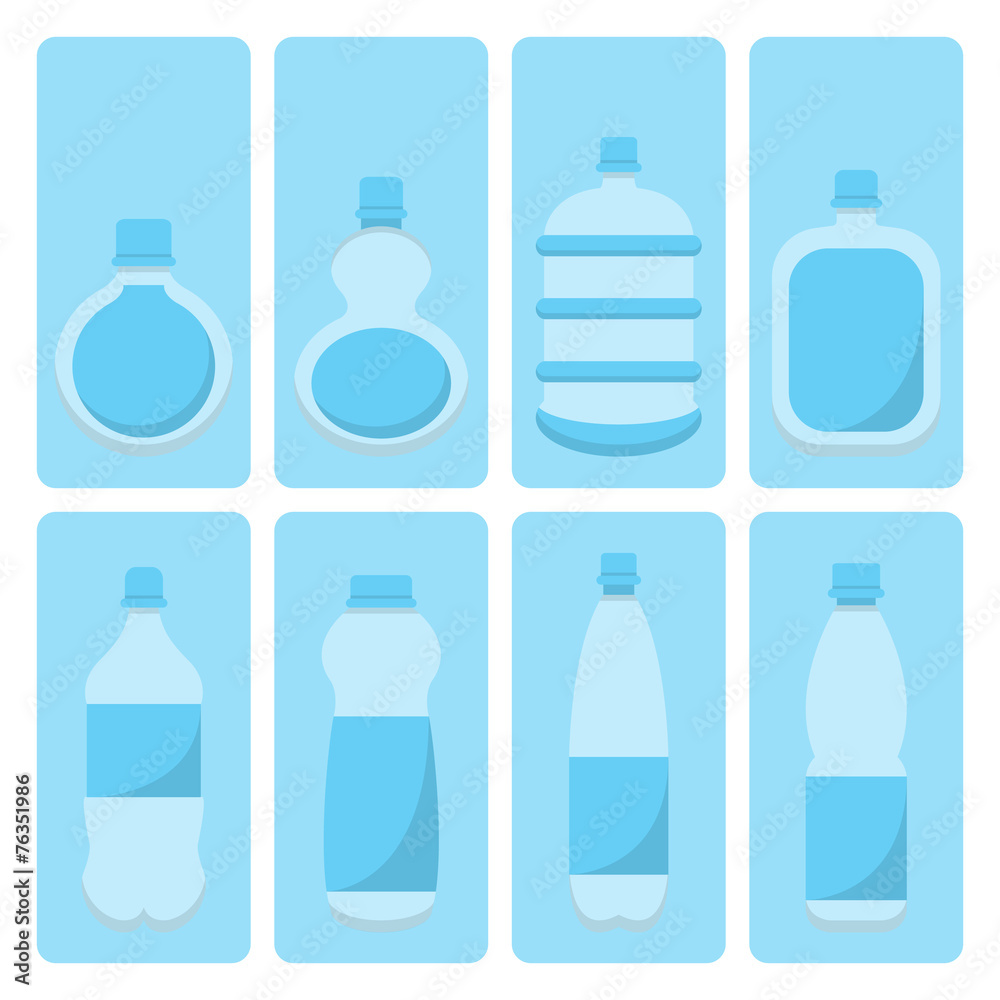 Vector set of water bottle on isolated background Vector set of water bottle on isolated background