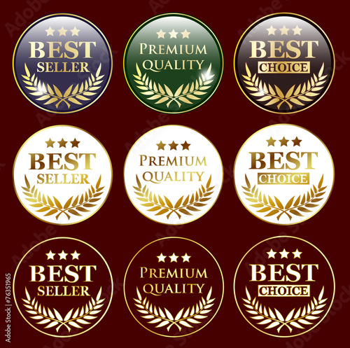 bestseller and quality sign badges