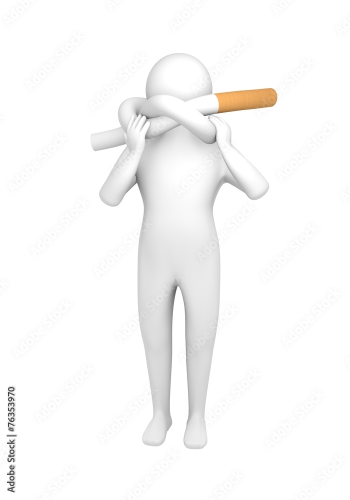 Man with knotted cigarette