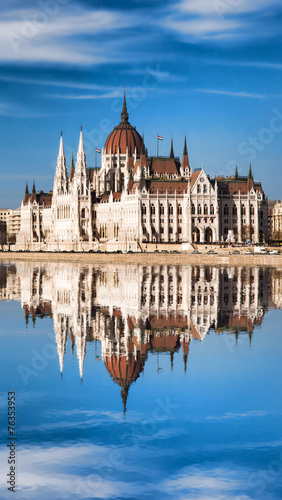 Parliament with Danube river in Budapest, Hungary