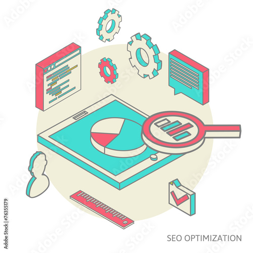 isometric background seo optimization