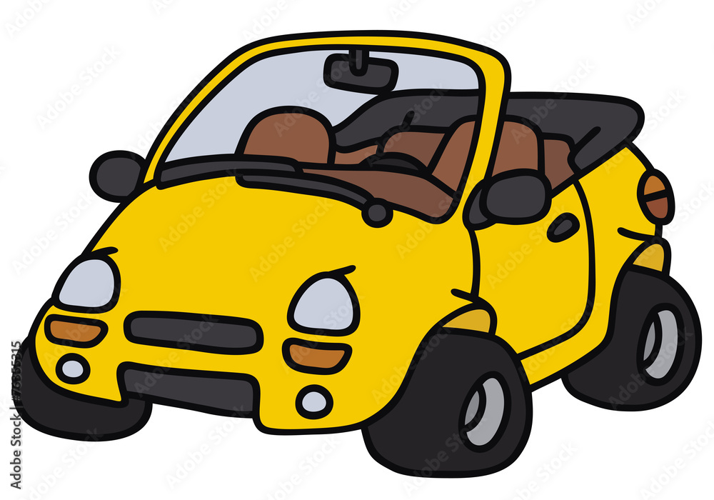 Funny yellow cabriolet - not a real model